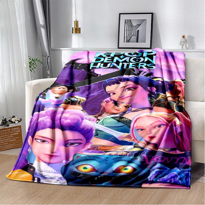 Animierter Musikfilm K-Pop: Dämonenjäger Flanelldecke Sofa Dekoration Bettwäsche Camping Picknickdecke Decken für Betten
