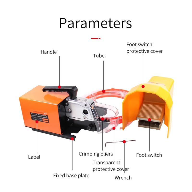 Pneumatic Crimping Pliers Terminal Crimping Machine Cold Press 0.25-10mm 10MPA Multi-function Exchangeable Mold Terminal Machine