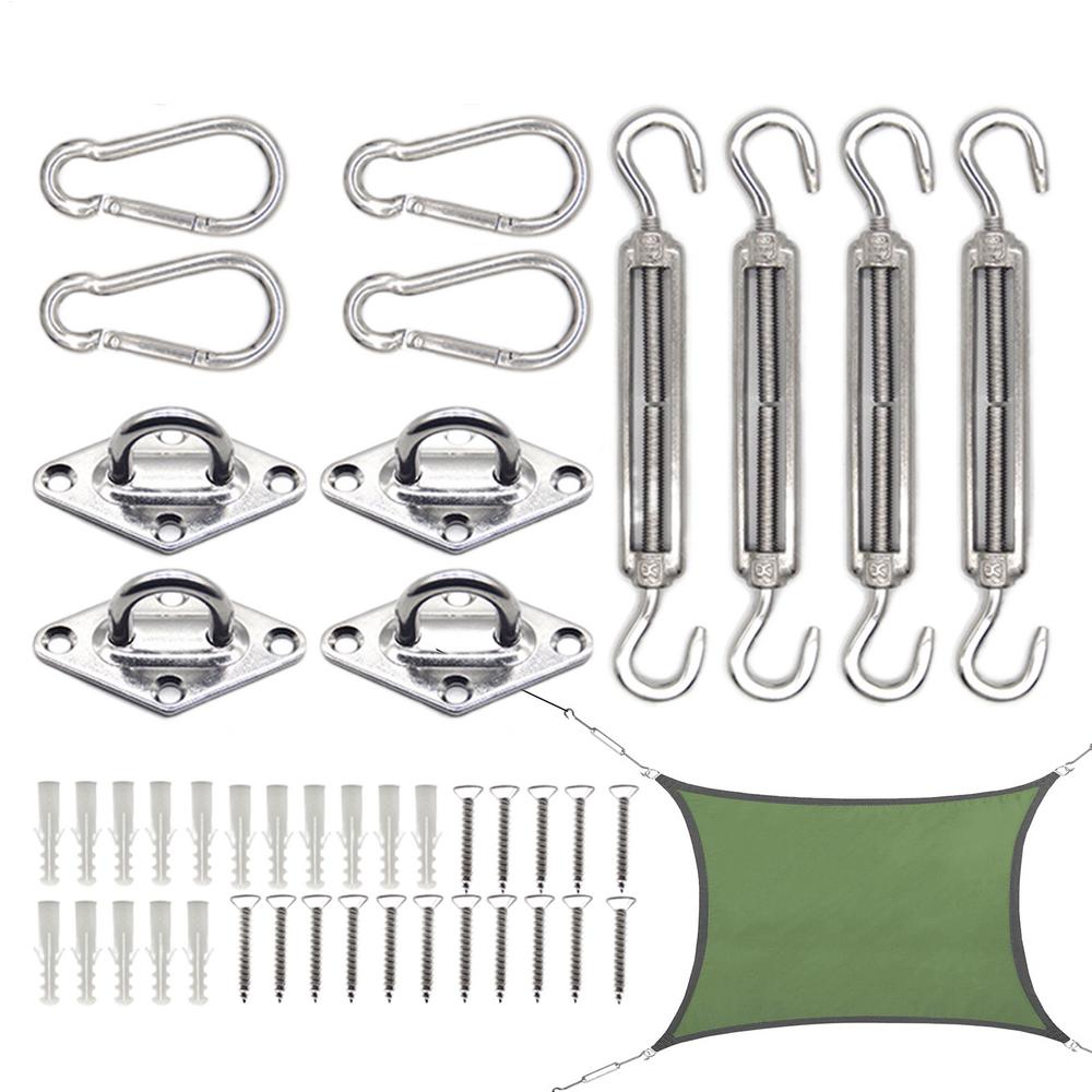 Kit de Hardware para Vela de Sombra Solar Kit de Hardware para Vela de Sombra Accesorios de Acero Inoxidable Juego de Fijación Para Toldo Rectangular Triángulo