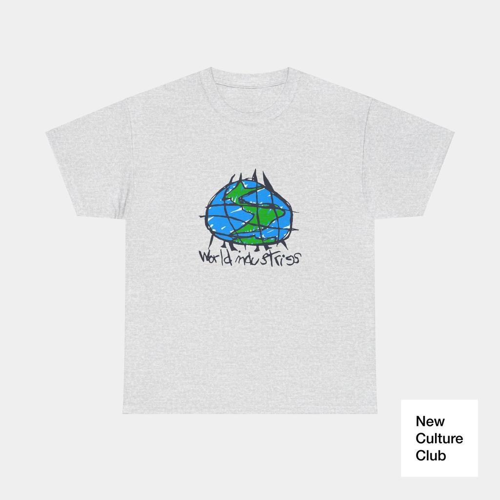 World Industries Globe Sketch Skate Classic Skateboarding 90s Design T Shirt Tee