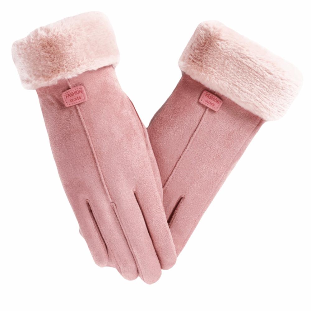 

Soft Full Fingers Mittens Windproof Women Winter Gloves Fashion Sports Cycling Mittens Skiing розовый