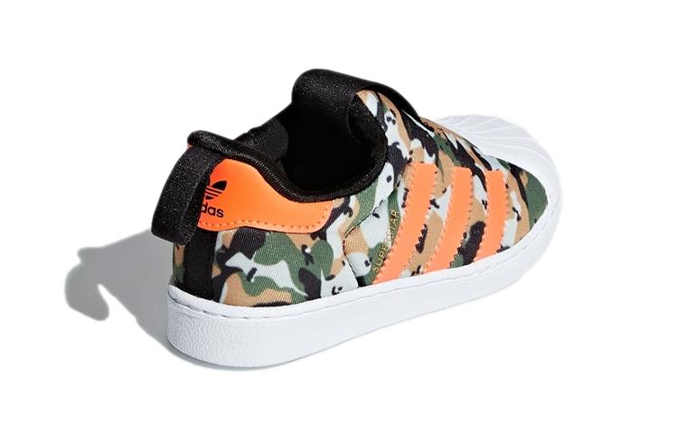 adidas Originals Superstar Collection 360 I Low Top Skateboard Shoes Orange White Infant And Toddler F36794