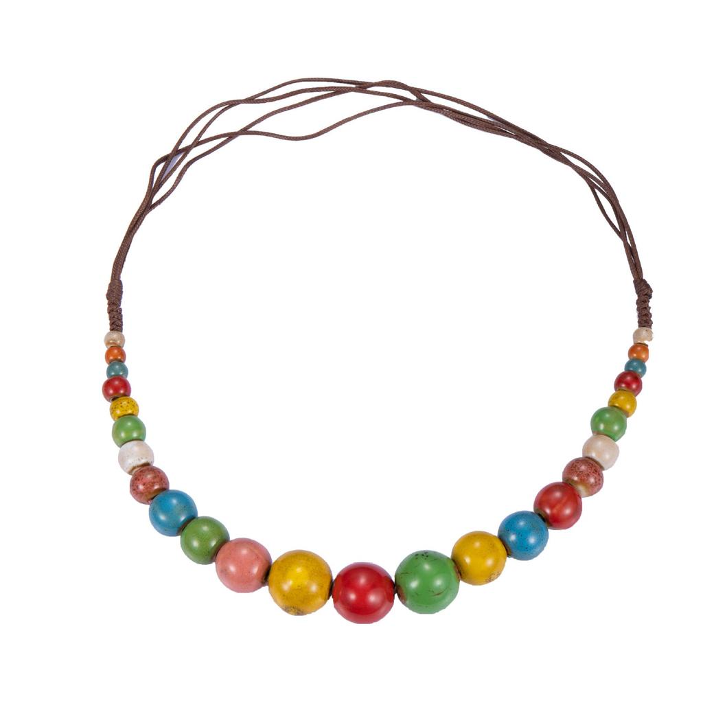 2023 Retro Ethnische Böhmische Keramik Anhänger Halskette für Frauen