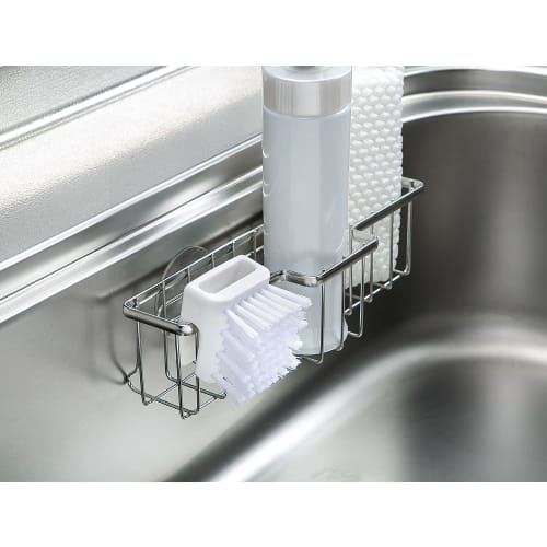 Mameita Kitchen Brush, White, 5cm Wide x 5.5cm Deep x 4.8cm High, Perfect for Washing Cutting Boards and Colanders, Easy Storage, Can Be Placed or Han