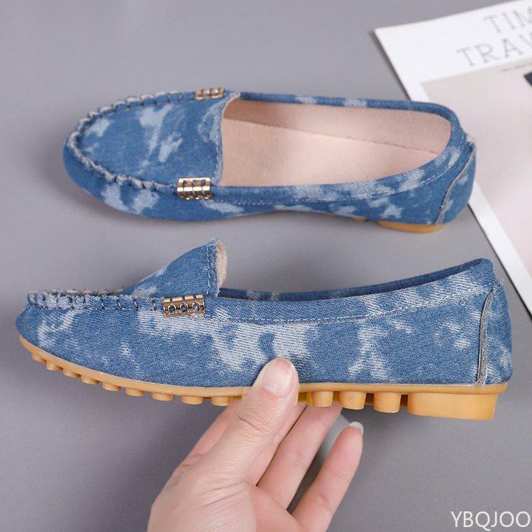 

Весна и Осень Новая Модная Мягкая Нескользящая Ковбойская Женская Обувь на Плоской Подошве С Мелким Вырезом Обувь-Лоферы 2025 44 синий