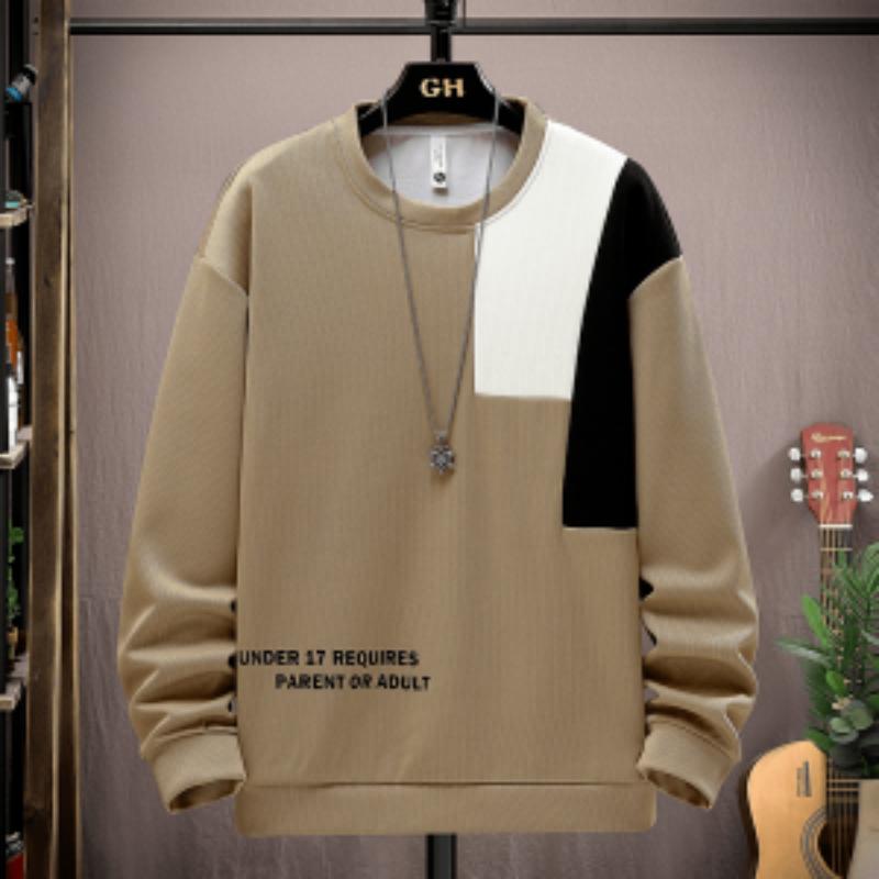 

Осень Зима Мужской Лонгслив Новый Корейский Стиль Модный Свободный Модный Универсальный Повседневный Свитшот L