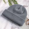 Autumn and winter versatile knitted melon fur hat solid color knitted hat warm damp wool hat