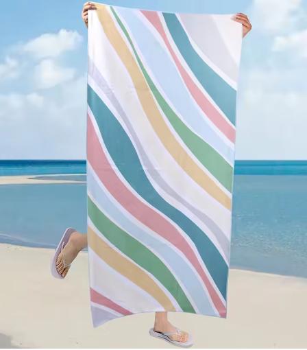 Vibrant Abstract Line Beach Towel, Large Microfiber Sand Free Quick Dry Towel for Summer Vacation Towels Bathroom Hand Towel