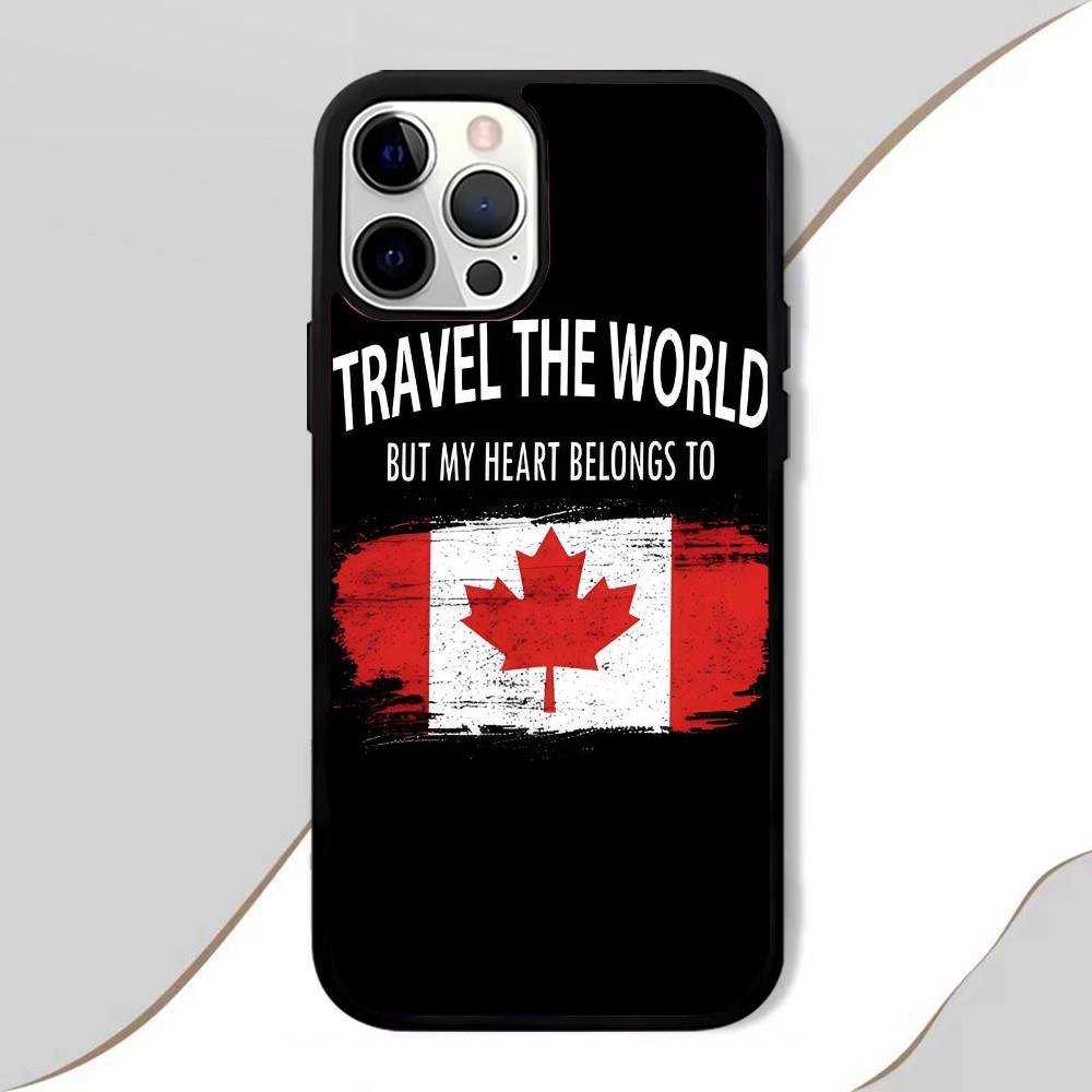 Canada Flag Phone Case Mobile Suitable For Apple 16 PRO MAX 15 14 13 12 MINI 11 Patch Black Hard Shell