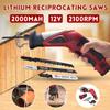 12V 2000mAh Cordless Electric Saw Lithium Reciprocating Saw for Wood Metal Cutting DIY Power Portable Jig Saws with Saw Blades