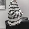 Striped Long-Sleeved T-Shirt Men'S Autumn Versatile Loose Trend Ins Hong Kong Style Couple Outfit Crew Neck Bottoming Shirt Top
