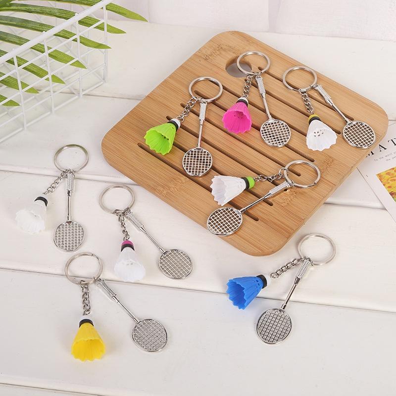 New Badminton Tennis Keychain Alloy Pendant Sports Souvenir