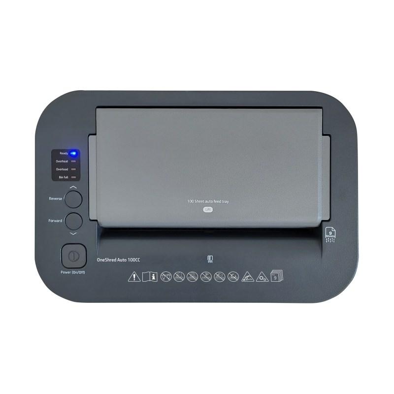 HP ONESHRED Auto 100CC Aktenvernichter, Weiß und Grau