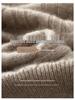 Men's Thick Cable Knit Wool Cardigan Sweater - Camel