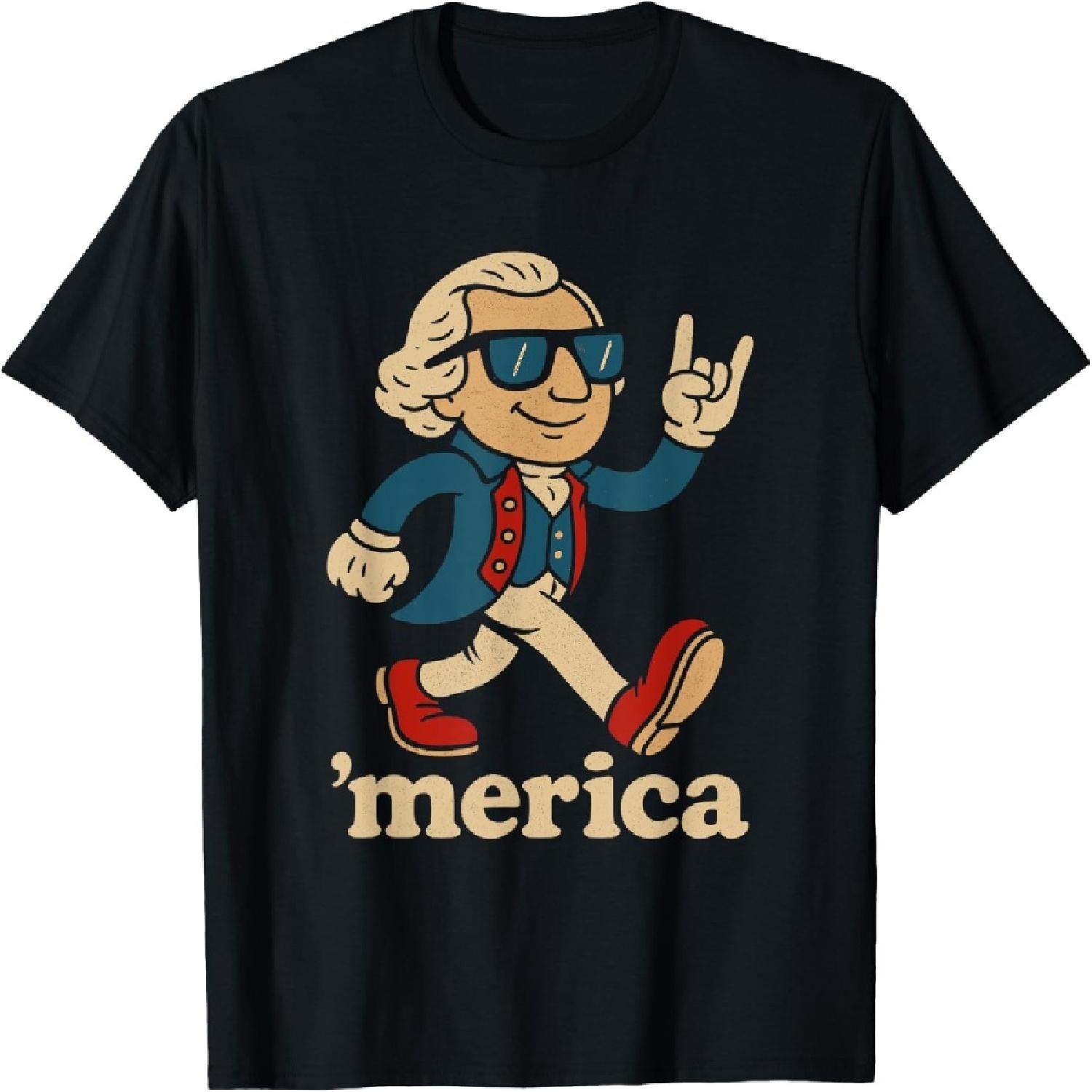 USA  Merica 4th of July Men Women Kids Funny Patriotic T-Shirt S