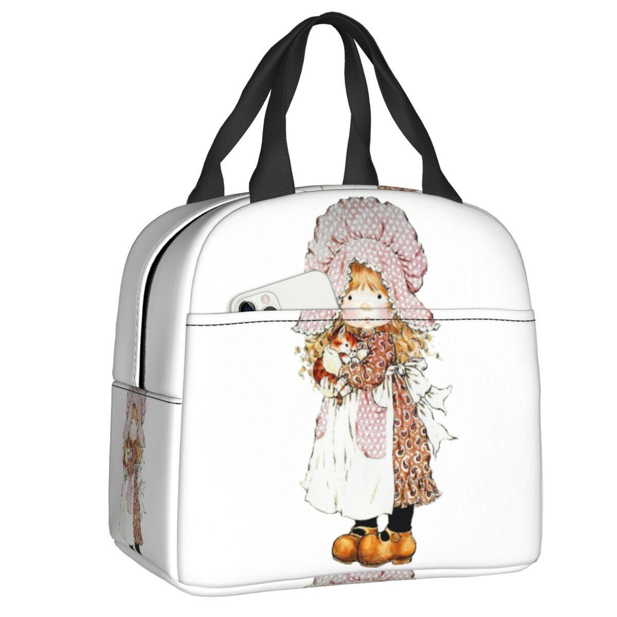 Custom Cartoon Animation Sarah Kay Portable Lunch Box for Women Multifunction Cooler Thermal Food Insulated Lunch Bag Student 22x20x13cm