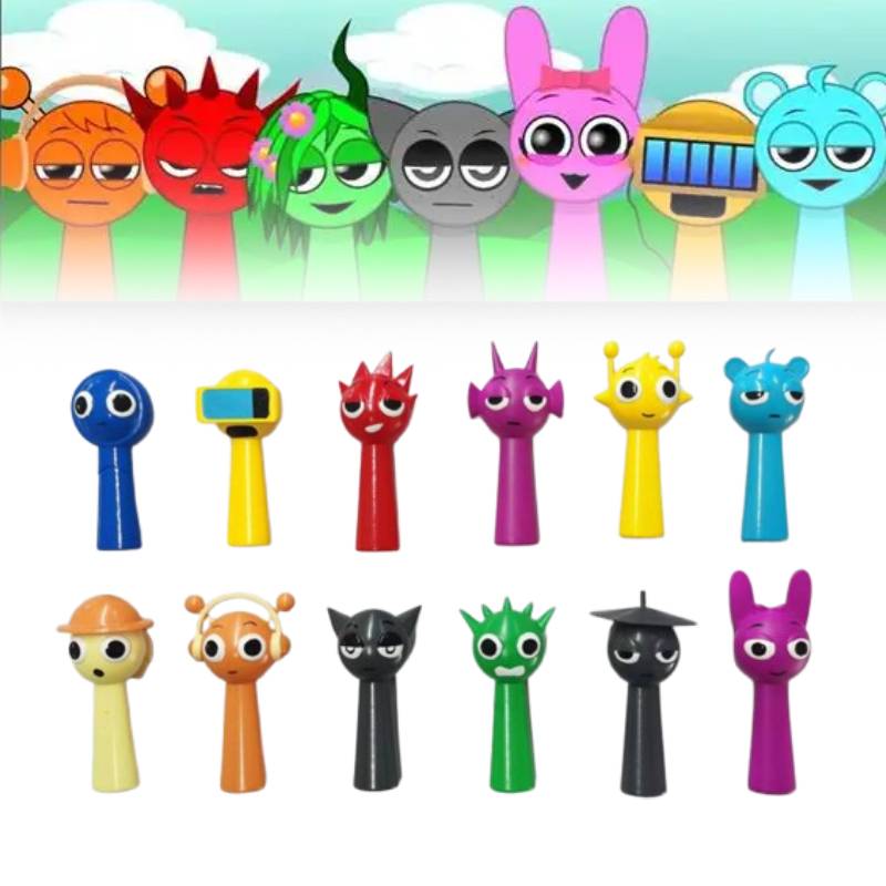 Figure Action Sprunki Model Toys Kids Gift Game Peripheral Cake Decorations