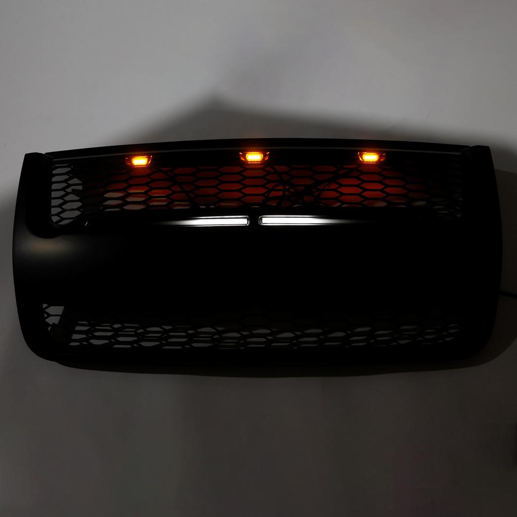 Black Front Upper Bumper Grill Grille Fit Ford Explorer 2006-2010 With Light