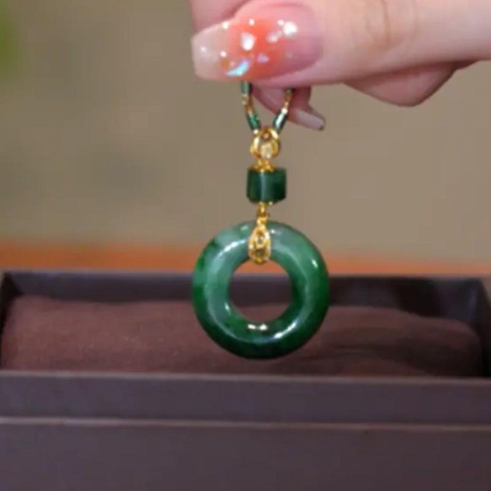Creative Gift Natural Stone Crystal Alloy Accessories Lucky Simple Green Chain Necklaces Women Men