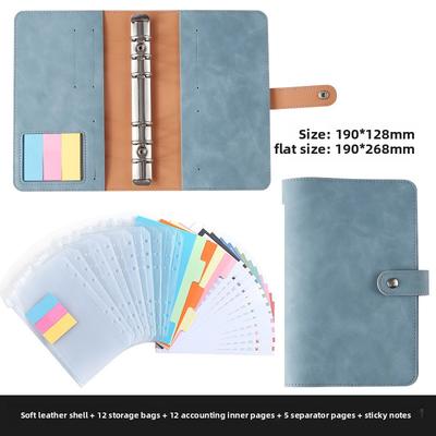 1pcs A6 Binder Leather Notebook Portable Expense Budget Planner Journal for Personal Finance & Daily Notes