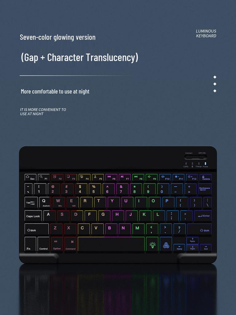 Luminous Wireless Keyboard & Mouse Set for iPad, Silent Bluetooth, Portable, High-Value