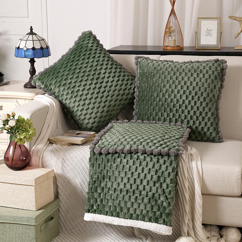 

Plush Pillow Quilt Blanket Throw Pillow Folding Car Cushion Pillow 2-In-1 Office Car Lunch Break Household Sofa Cushion Blanket About 105x150cm