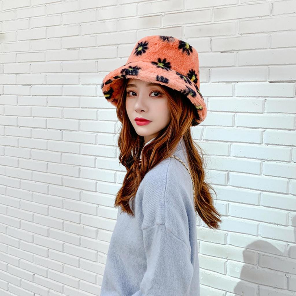 Teens Girls Adults Women's Bucket Hat Faux Fur Fisherman Hat Fluffy Winter Warm Hat Wide Brim Fisherman's Caps