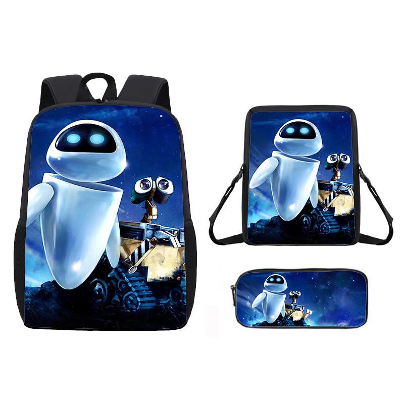 Astro Bot Cartoon Pattern Backpack Shoulder Bag Pencil Case Three Set Piece