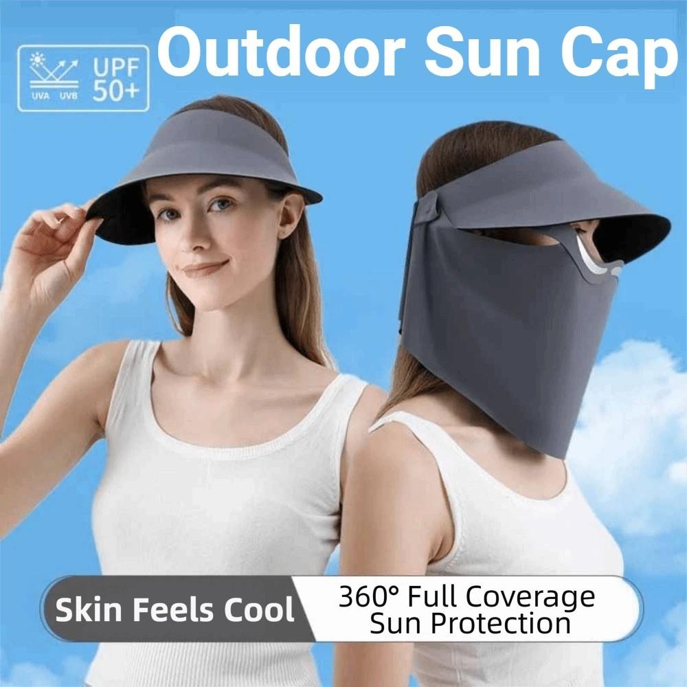 UV Protection Outdoor Sun Cap Magnetic Ice Silk Face Cover Large Brim Sun Hat Beach Activities