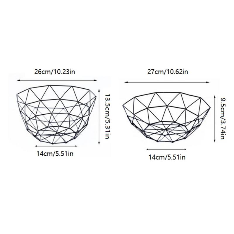 Fruit Bowl Washing Fruit Hollow Drain Basket Iron Fruit Basket Living Room Coffee Table Net Red Fruit Plate Snack Storage Basket