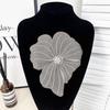 White Organza Patch Big Flower Handmade Diy Clothing Decoration Accessories Embroidery Corsage Cloth Sticker With Beads