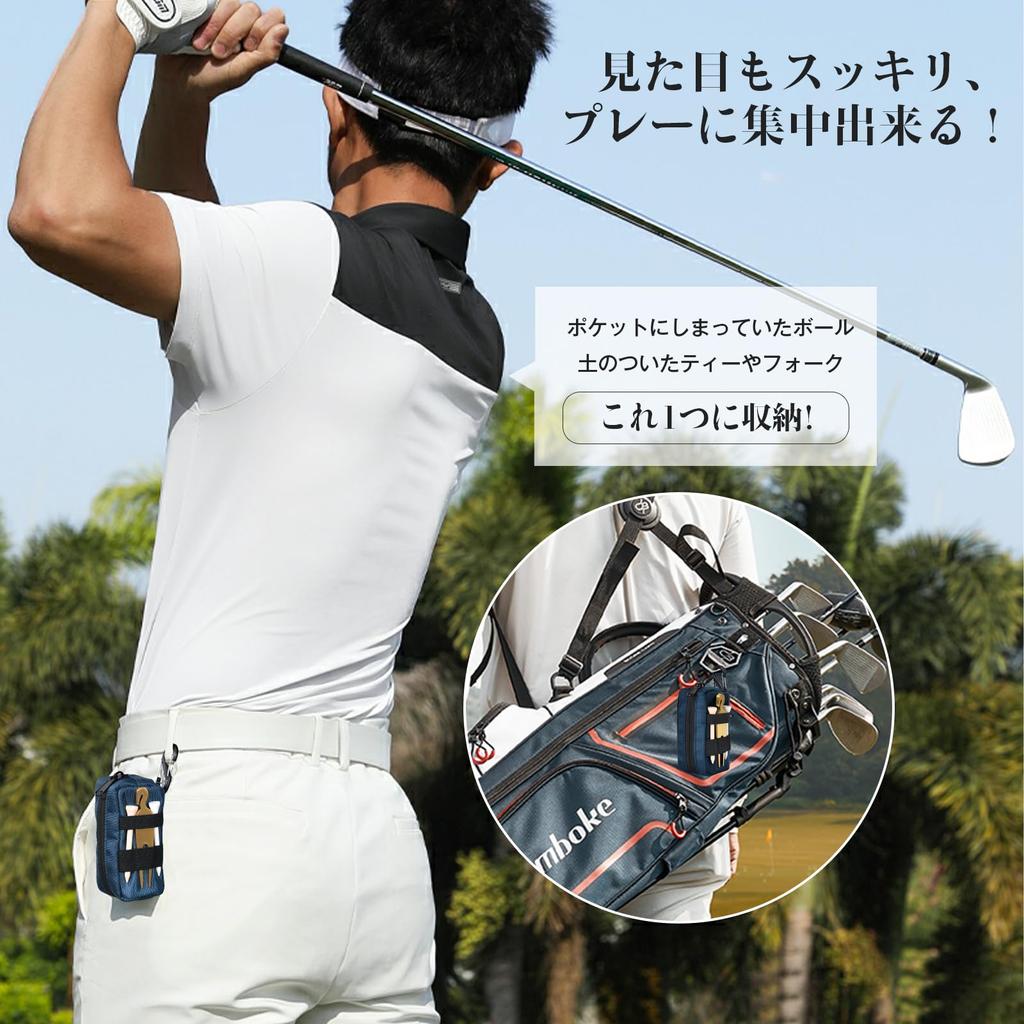 YooFa Nylon Golf Holds 2 Golf Zipper Golf Hat Lightweight and Easy To Attach and Remove Men's Bag, Balls, Closure, Fork, Marker, Clip, Durable,
