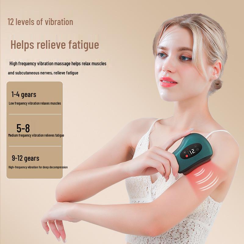 Smart Jade Facial Guasha Tool: Wireless Vibration & Heat Meridian Massager.