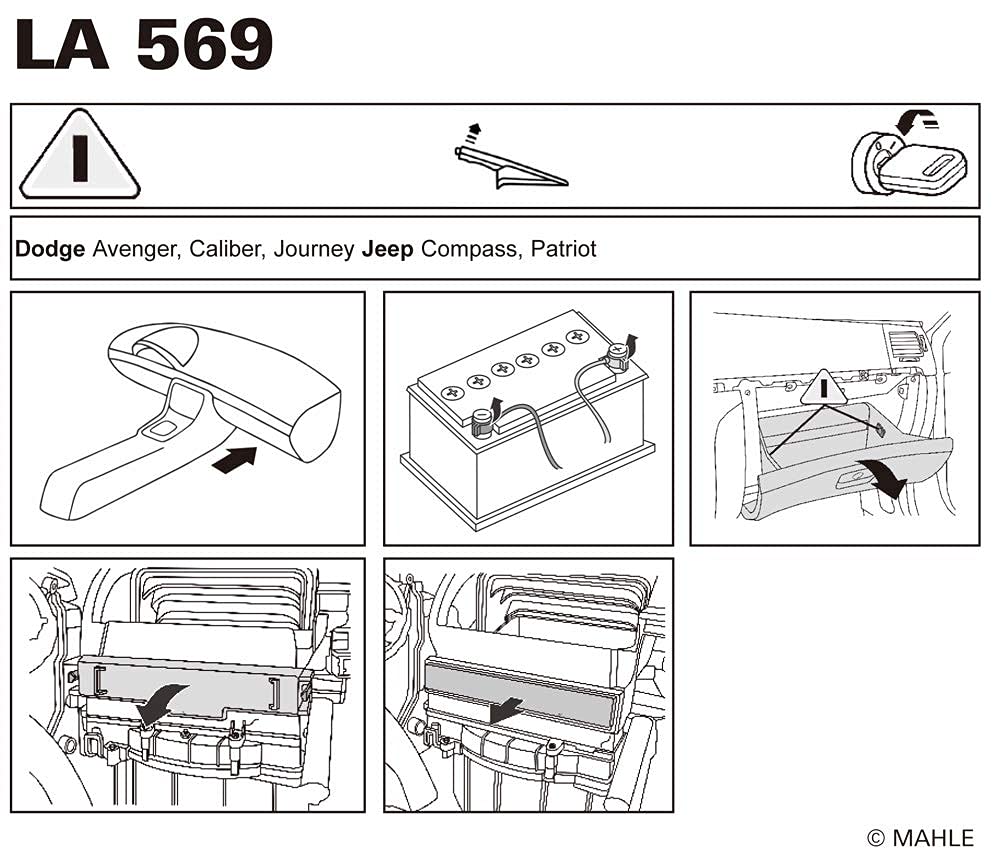 MAHLE Air Conditioner Filter Jeep Compass Patriot (ABA-MK49 ABA-MK4924 ABA-MK74) Altitude Sport Limited North C1011 Genuine Filter Manufacturer