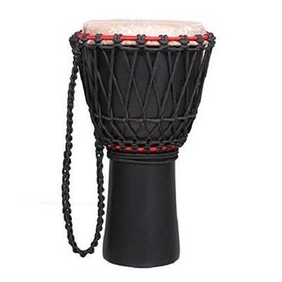 Djembe 25,4 cm průměr 50,8 cm výška dřevěný djembe buben - černý (25.4 Cm 50.8 Cm