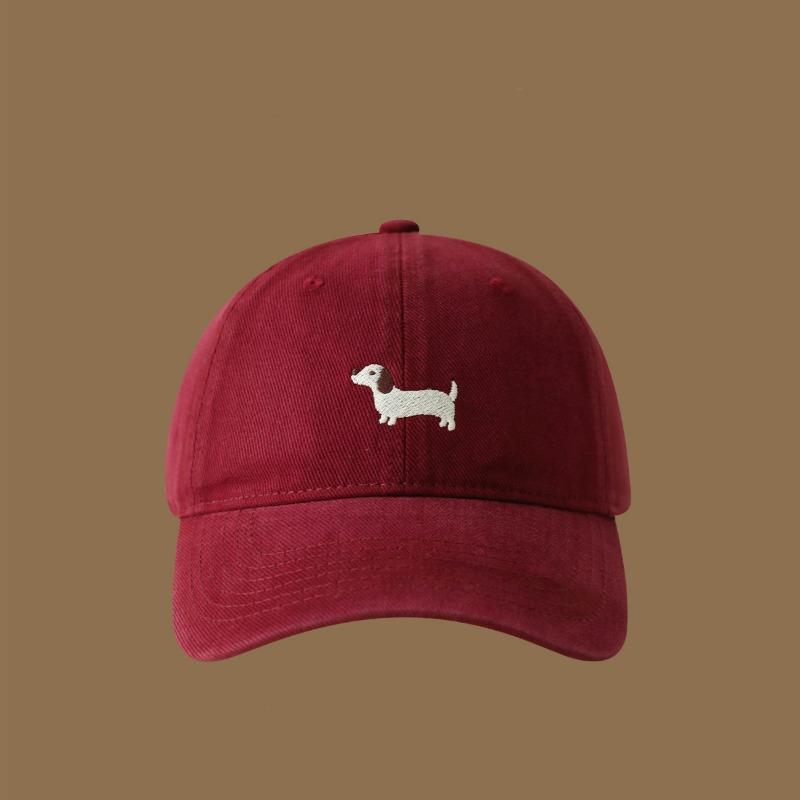 Dachshund Embroidered Baseball Cap for Men and Women Versatile Wide Brim Showing Face Small Peaked Cap