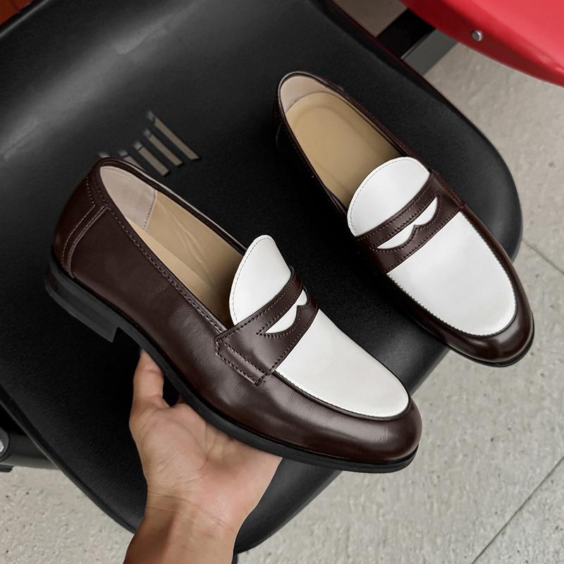 New Autumn Winter Retro Men's Leather Loafers Casual And Comfortable Office Party Shoe Anti-Slip Soft-Soled Flat Shoes