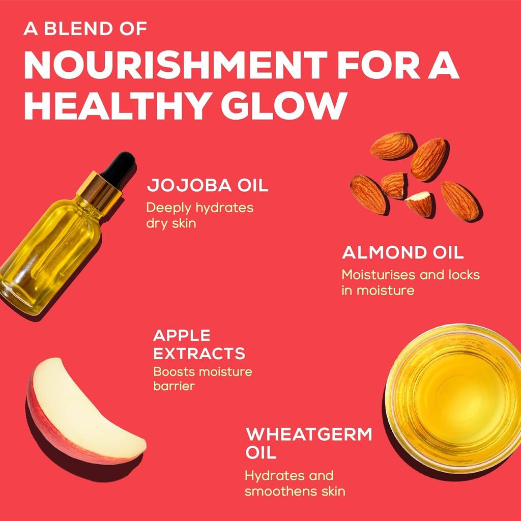 JOY Skin Fruits Moisturizing Cream With Apple Jojoba Almond Oil 500 Ml Non Sticky Hydrating Lotion For Face Hands Body Soft Glowing Skin