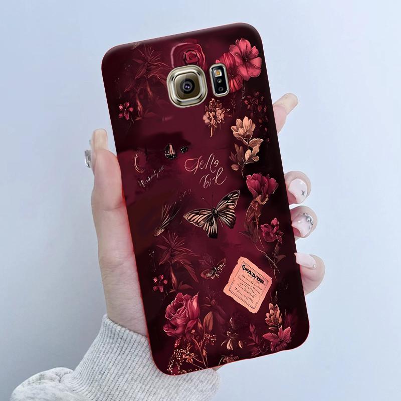 For Samsung Galaxy S6 G920F S6 edge G925F Phone Case Popular Butterfly Flower Girl Design Soft Silicone TPU Back Housing Covers