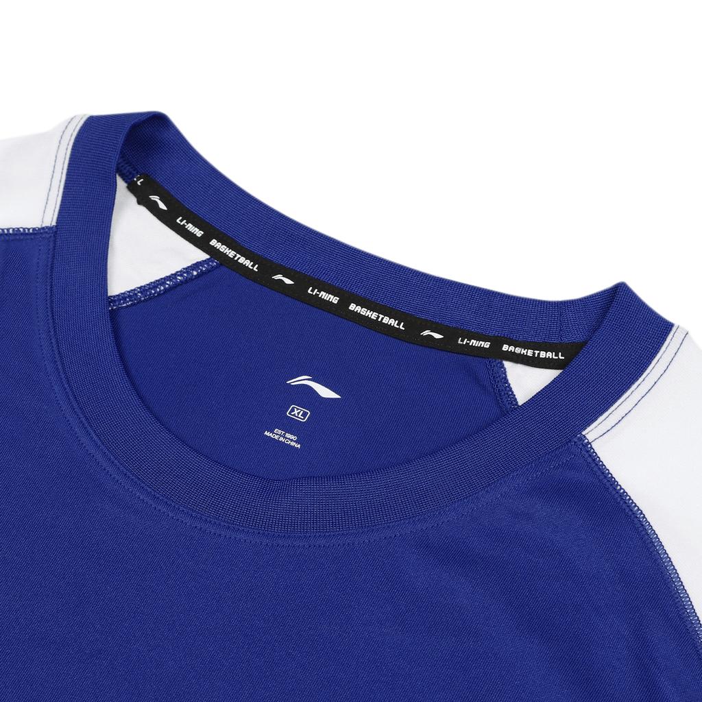 Li Ning T Shirts Unisex Xinjiang Team Blue Crew Neck Thin ATSV943-1