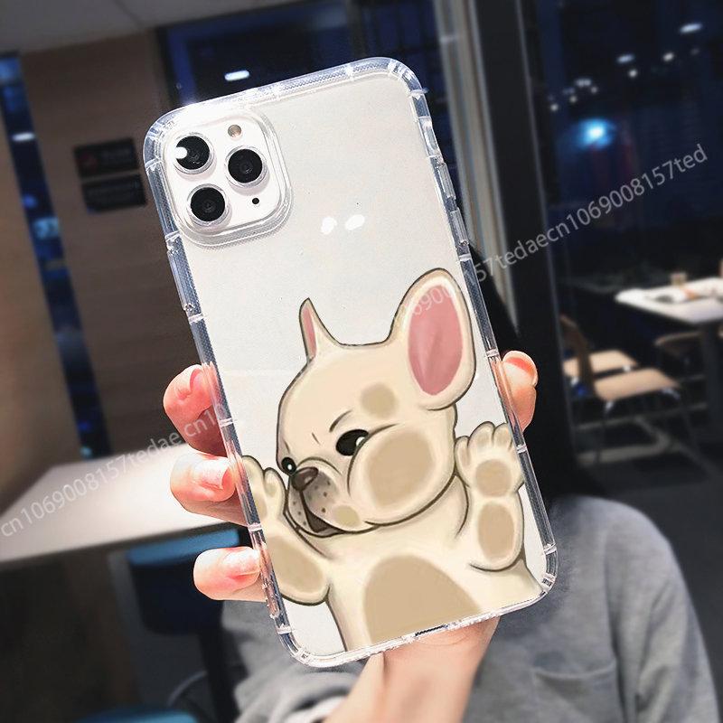 

Cute Animal Pug Dog French Bulldog Shockproof Phone Case for IPhone 11 12 13 14 Pro XS Max X XR Couple BFF Friends Cover Coque For iPhone 14Promax