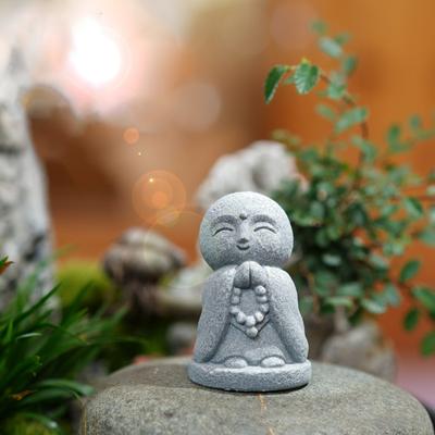 Buddha-Statuen, süße kleine Jizo-Buddha-Skulptur, Figuren, Gartenornamente, japanischer Buddha, Ksitigarbha, Aquarium, Bonsai