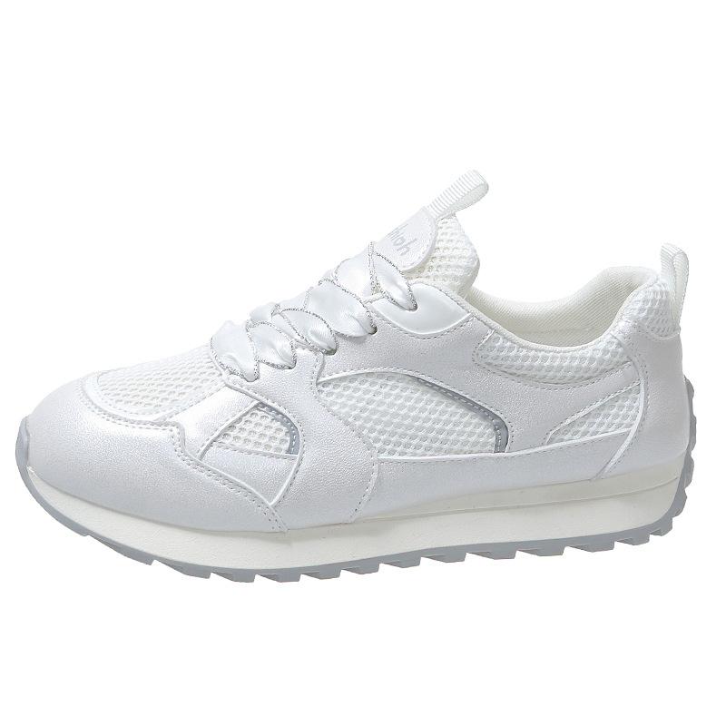 Leather Mesh Breathable Forrest Gump Shoes Children's Summer New Thick-soled Lightweight White Shoes Casual Sports Shoes Women