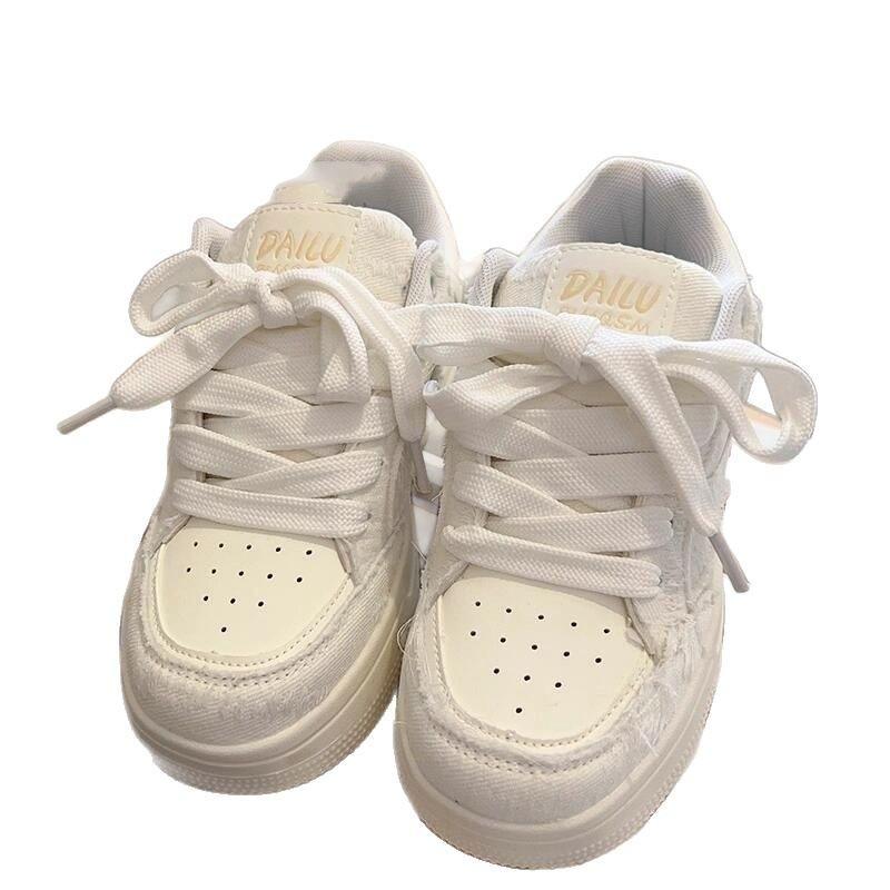 Damenschuhe im Retro-Stil, Nische, weiße College-Skateboard-Schuhe, neue kleine weiße Schuhe, vielseitige Partnerschuhe, Freizeitschuhe