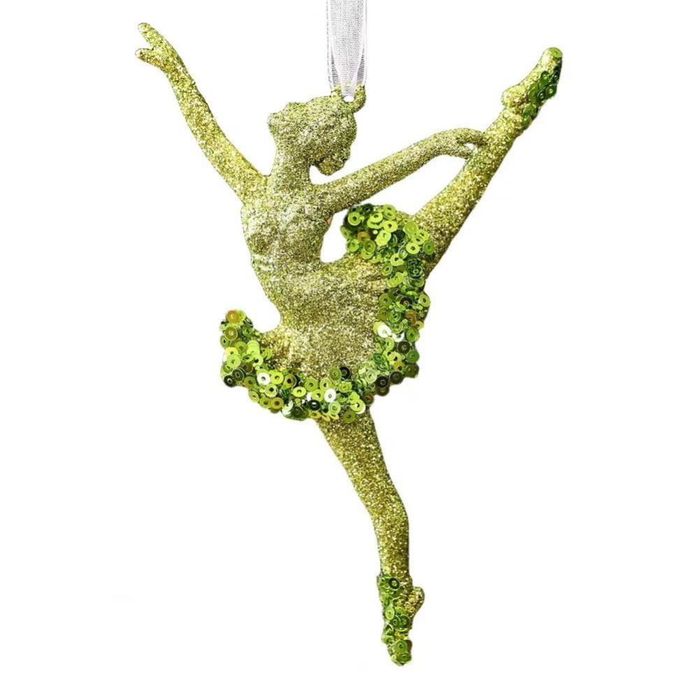 Sparkle Powder Snowflake Elk Ballet Girl Pendants Gold Sequins Christmas Decorations  Navidad Gifts