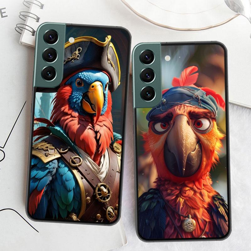 Macaw Pirate Phone Case For Samsung Galaxy S22 S25 Ultra S21 S10 Plus S26 Edge S20 S23 S24 FE Cover Silicone Soft TPU Clear
