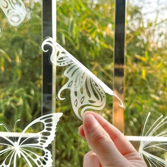 4 Sheets Butterfly Window Sticker To Prevent Bird Strikes Anti Collision Window Clings Reusable Static Glass Door Stickers for Spring Home Office