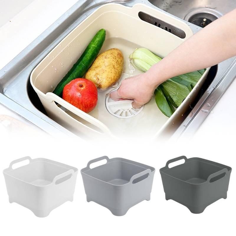 Multi-functional Kitchen Colander Basket For Fruits And Vegetables Portable And Space-saving