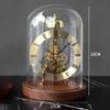 New Black Walnut Solid Wood Luminous Base Clock: Lingjing Time Mechanical Movement Hotel Villa Model Room