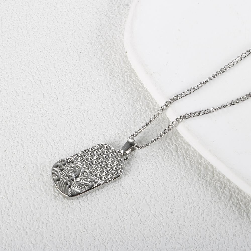 Square Pendants Delicate Stainless Steel Chain Pendant Necklace For Women Necklace